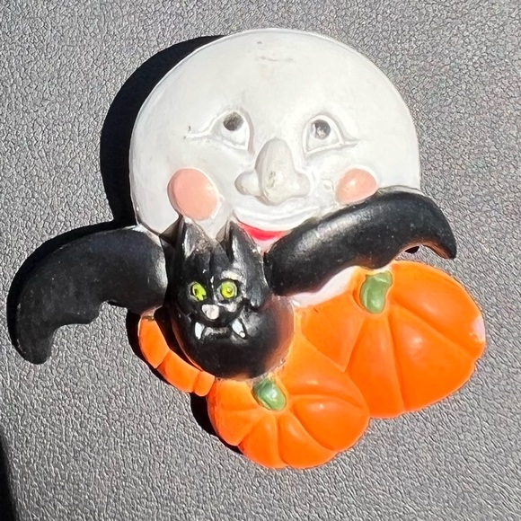 Easter unlimited Jewelry - Easter Unlimited PIN Halloween Vintage MAN MOON brooch Bat PUMPKIN